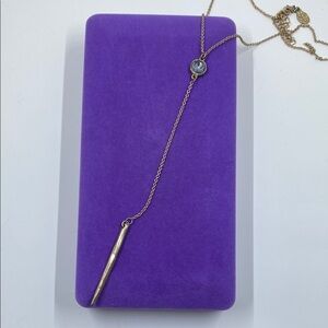 💛 Crave Fame Gold Minimalist Bar Crystal Necklace